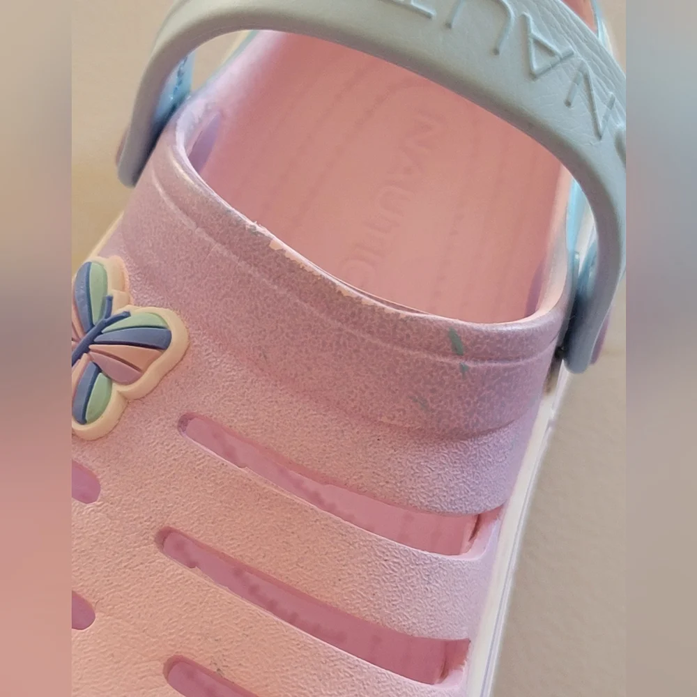 Nautica Kids Pastel Clog with Butterfly Accent. Little Girls 12